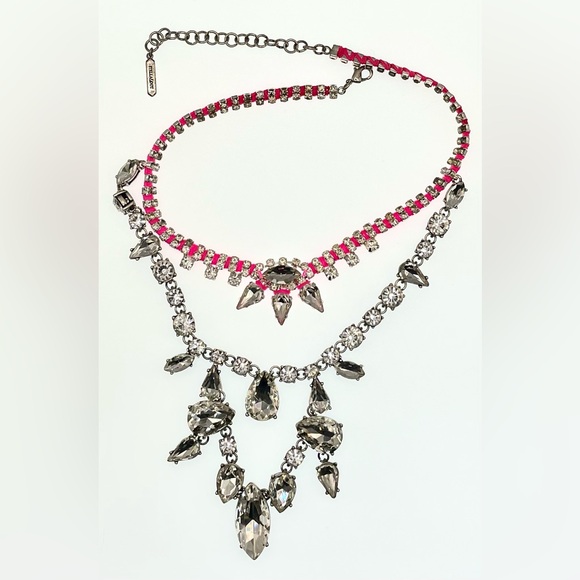 Stella & Dot Signed Neon Dreams 2 in 1 Detachable Silver Tone Statement Necklace - Picture 1 of 8